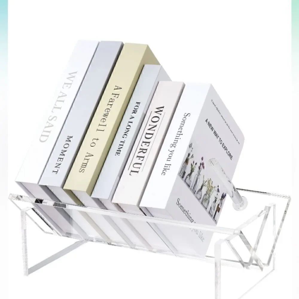 Acrylic Clear Desktop Bookcase, Book Storage Organizer Bookshelves Desk